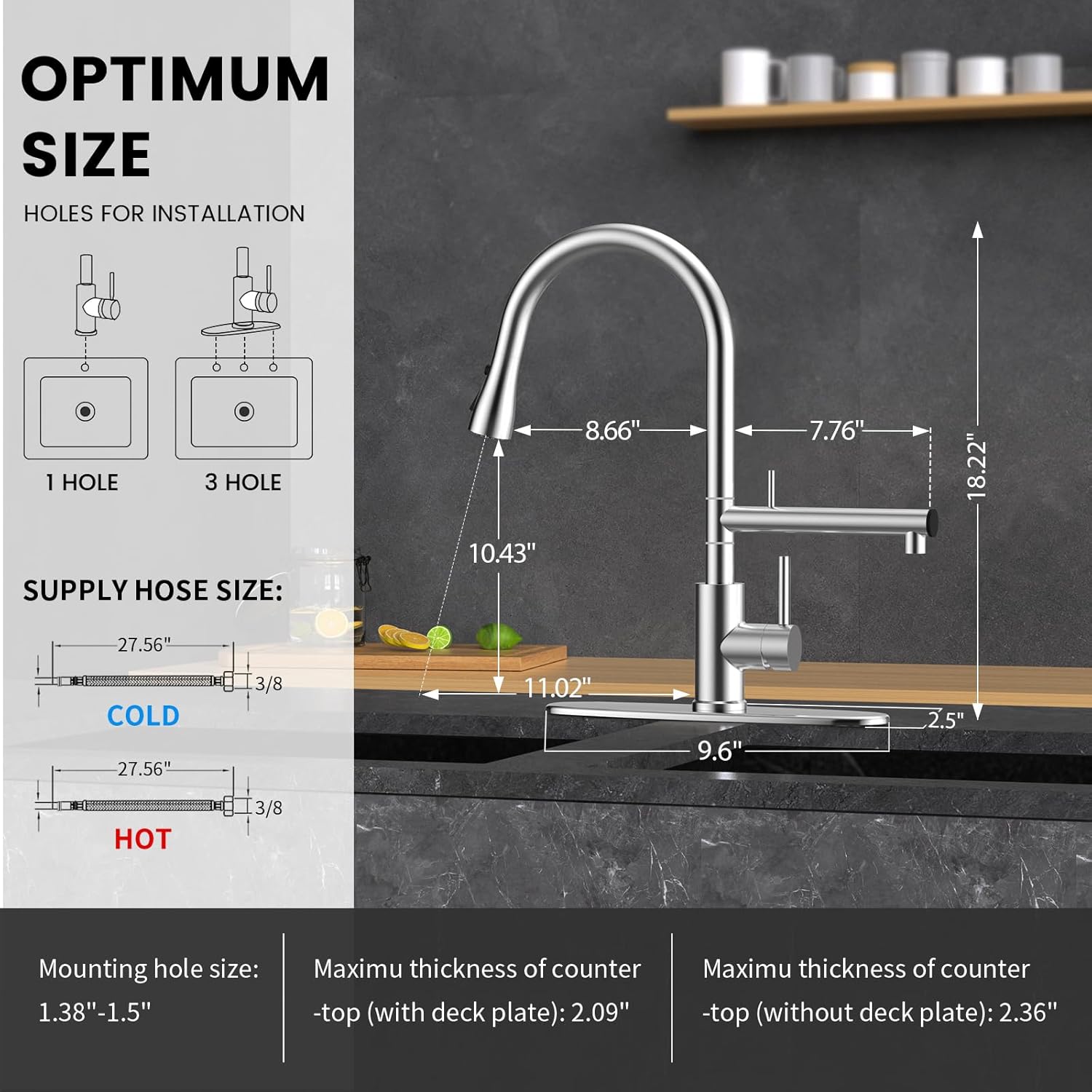 FEELSO Upgraded Filter Water Kitchen Faucet